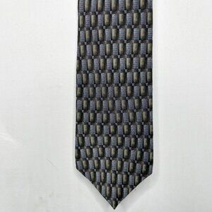 Christopher Reeve Collection Neck Tie 4” Silk Susan Sarandon Green Gray Necktie